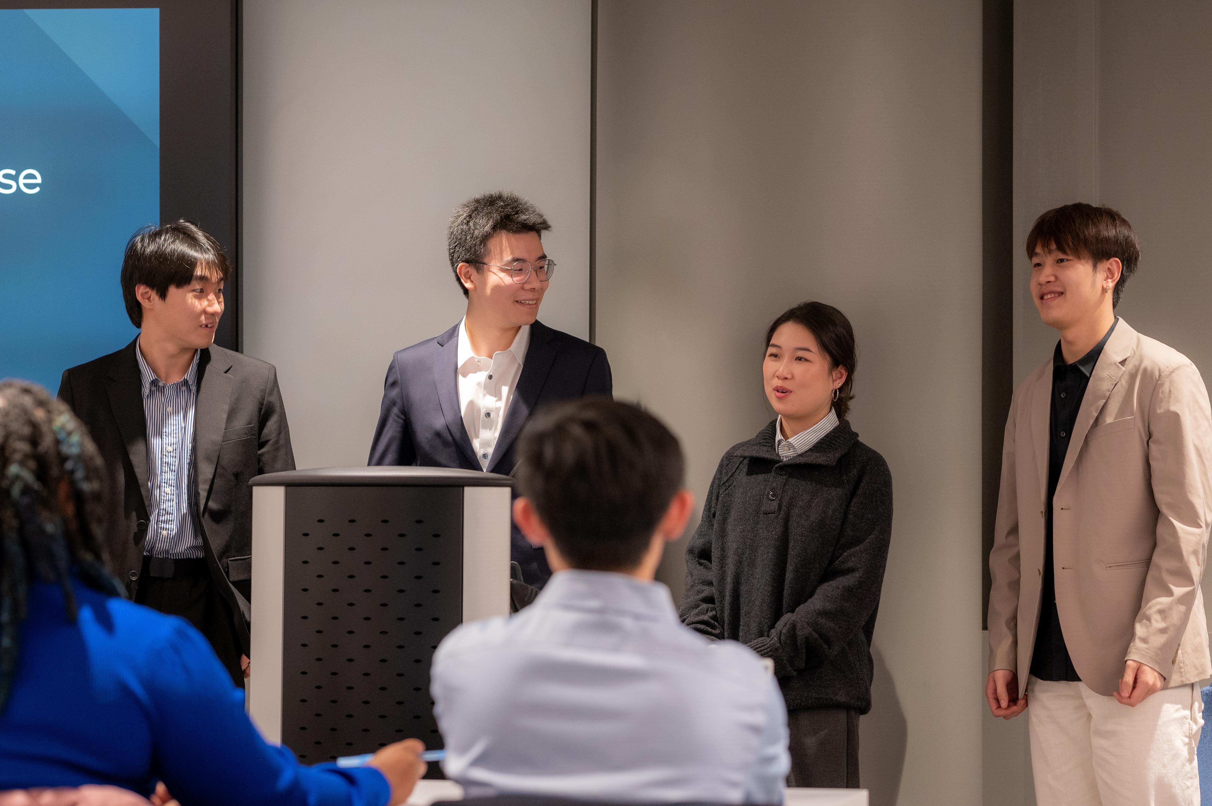 Students giving a speech to the audience