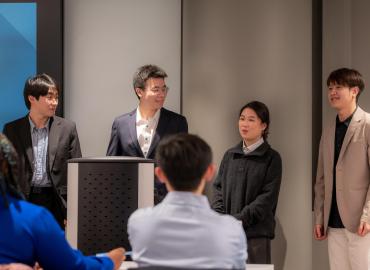 Students giving a speech to the audience