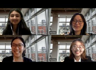 Four act sci students on a Zoom call