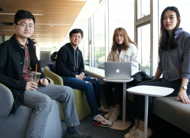 Team of statistics undergrad students posing for photo